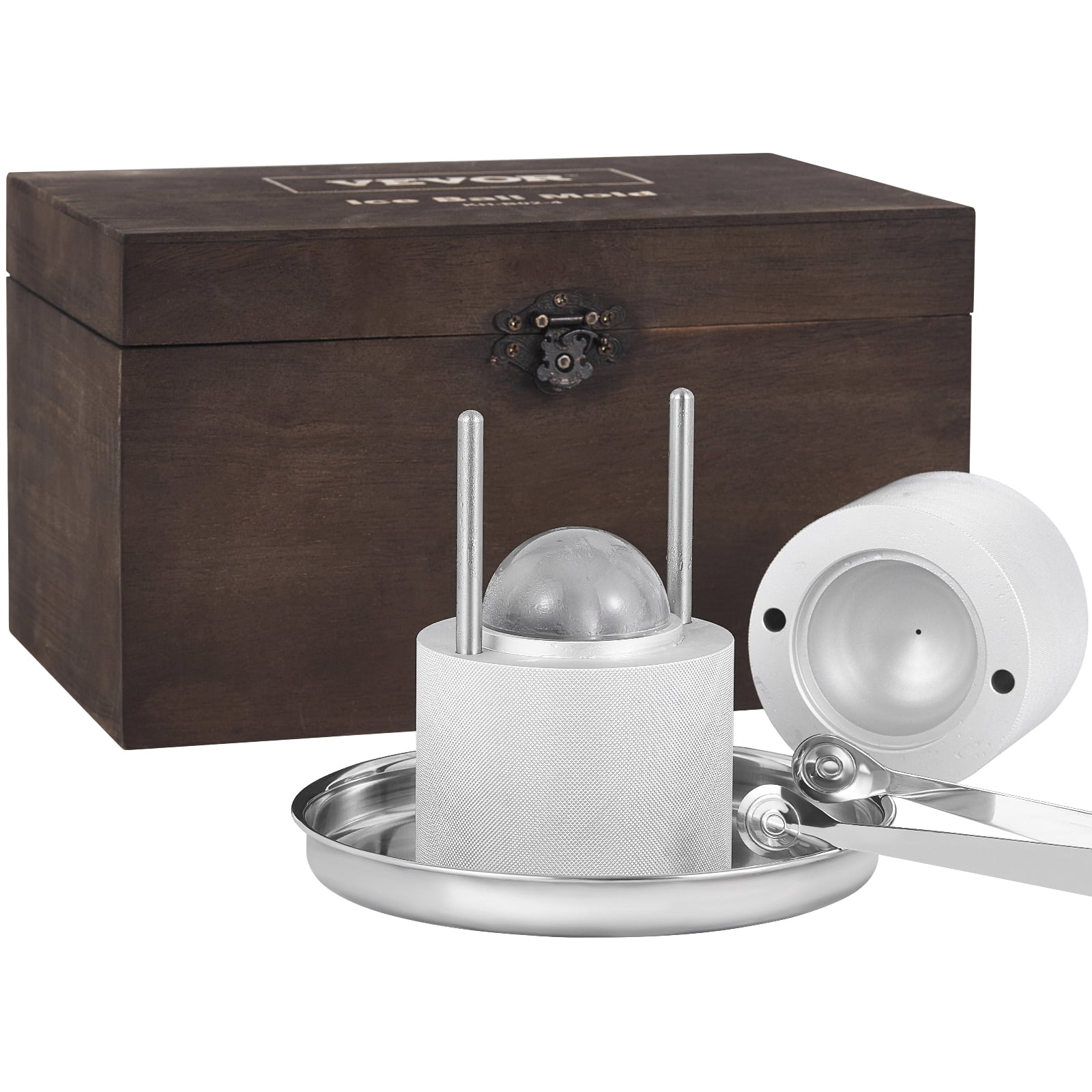 KFFKFF Ice Ball Press Kit Ice Ball Maker Al Alloy 2.4" Clear Sphere Whiskeys Scot