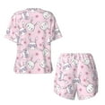 thumbnail image 5 of Naloa Cute Rabbit Flower Women's Short-Sleeved Pajama Set, Loungewear, Summer pajamas, Breathable Cozy - Large, 5 of 9