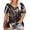 3069-Black white, variant on Plus Size Women Tops Casual Pink Brown Tie Dye Short Sleeve Crewneck Cutout Shirt Oversized Loose Tunic Tops Women Summer 5XL 26W 28W