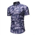 thumbnail image 3 of LSLJS Mens Casual Cardigan à Manches Courtes Col Rabattu T-Shirt Blouse Tops, 3 of 5