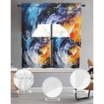 thumbnail image 2 of Oil Painting Swag Kitchen Curtains Sets for Windows 24 Inch Length, Modern Abstract Colorful Smear Aesthetic Short Window Curtain Panels Swags Valances and Tiers 3 Piece Set for Cafe/Dining Room, 2 of 5