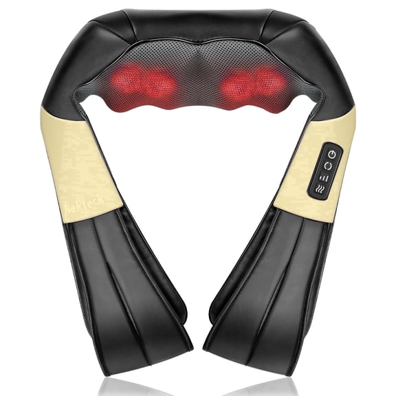 Nekteck Neck Massager Shiatsu Neck and Back Massager with Heat for Shoulder Muscle Pain