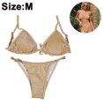 thumbnail image 2 of Thong Bikini Two Pieces Bathing Suit for Women Triangle Top Brazilian Bottom Body, 2 of 5