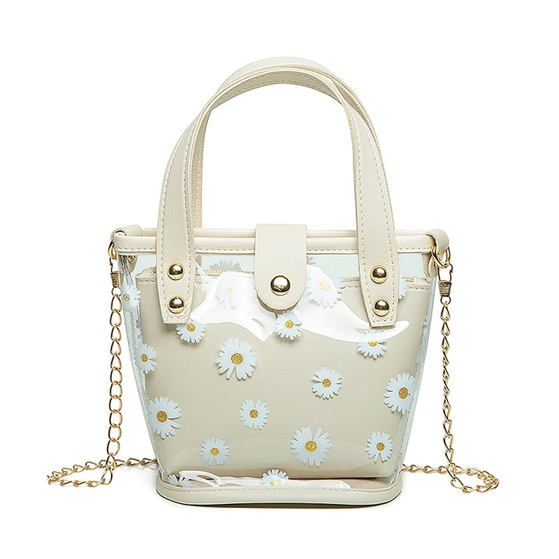 Jinsinto Women s Daisy Shoulder Bag Transparent Jelly Chain Bag Purse Messenger Handbag 1pc Walmart