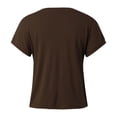thumbnail image 4 of Women’s Casual Dressy Basic T Shirts Loose Fit Crewneck Cap Sleeve Tee Tops Coffee M, 4 of 4