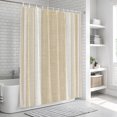 thumbnail image 6 of Vintage Cream Striped Bathroom Shower Curtains with 12 Hooks Polyester Waterproof Shower Curtain for Stalls and Bathtubs Farmhouse Modern Stripes Boho Linen Decorative Bathroom Curtain 36x72 Inches, 6 of 9
