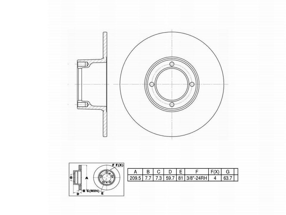 Winstop Brake Rotor, Front WS228981, Austin Healey Sprite 1970-1964