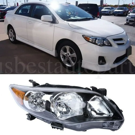 For 2011-2013 Toyota Corolla S RH Headlight Passenger Side Headlamp Replacement