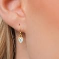 thumbnail image 3 of Gem Stone King 14K Yellow Gold White Moissanite Earrings for Women | 0.84 Cttw | Gemstone Birthstone | Heart Shape 5MM, 3 of 7
