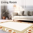 thumbnail image 2 of ODIKA 8'x10' Machine Washable Non-Slip Area Rug, Rococo Shell Cartouche with Asymmetrical Flourishes High Traffic Rug with Pad, Gold, 470543, 2 of 8