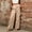 *Beige, variant on Women's Satin High Waist Wide Leg Cargo Pants,Solid Color Casual Long Trousers Green,Women's Plus XXL