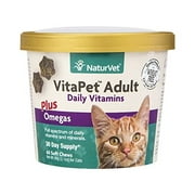 NaturVet VitaPet Adult Plus Daily Vitamins Plus Omegas Cat Supplement, 30 Day Supply