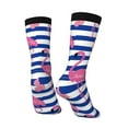 thumbnail image 5 of Uemuo Pink Flamingo Pattern Women's Crew Socks, Soft Durable Breathable Moisture-Wicking with Odor Control Cotton socks, 5 of 9