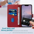 thumbnail image 4 of for iPhone 13 Mini Case Wallet,[RFID Blocking Card Slots] Cute 13 Mini Phone Cases Kickstand PU Leather Protection Shockproof,Magnetic Flip Cases Cover for iPhone 13 Mini (Red), 4 of 16