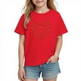 thumbnail image 2 of Bnwani Girls T Shirts Short Sleeve Comfortable Boys Shirts Breathable Tee Red Sizes 3-9, 2 of 9