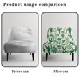 thumbnail image 6 of HELLHERO Non Slip Armless Accent Chair Cover Elastic Bottom Stain Protection Armless Accent Chair Protector for Vacation Home, Cactus, 6 of 8