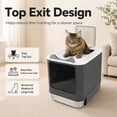 thumbnail image 3 of Unbranded Odor Control Enclosed Cat Litter Box with Stainless Steel, BPA-Free Plastic, Gray, 3 of 14