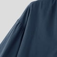 thumbnail image 7 of CLOISE Mens 3/4 Sleeve Tops Raglan Sleeve Shirts Loose Solid Color V Neck Pullover Cotton Blend Casual Fall Clothes Dark Blue M, 7 of 7