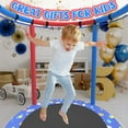 thumbnail image 2 of SHINPT 60" Toddler Trampoline Indoor, Mini Trampoline for Kids, Small Trampoline with Basketball Hoop and Swing,Baby Trampoline with Net, Kid Trampoline with Adjustable Gymnastics Bar, 2 of 9
