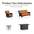 thumbnail image 3 of LayinSun 5 Pieces Patio Furniture Sets with Fire Pit Table, Outdoor Wicker Conversation Set with Swivel Chairs and 6" Thick Cushion for Deck Garden Backyar, 3 of 7
