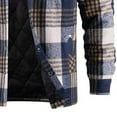 thumbnail image 4 of Mens Flannel Shirt Jacket Quilted Lined Plaid Jackets Long Sleeve Button Down Thick Jacket Warm Winter Coat Outwear, 4 of 6