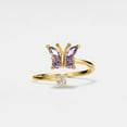 thumbnail image 1 of Moissanite Ring Butterfly Spinner Ring Gold Purple Butterfly Spinning Ring Gold Over Ring, 1 of 5