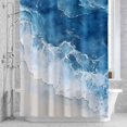 thumbnail image 2 of Abstract Waves Shower Curtain for Bathroom, Blue Ocean Spray Seaside Watercolor Waterproof Cloth Fabric Bathroom Accessories Set with 12 Rust Proof Plastic Hooks, 36"x78", 2 of 9