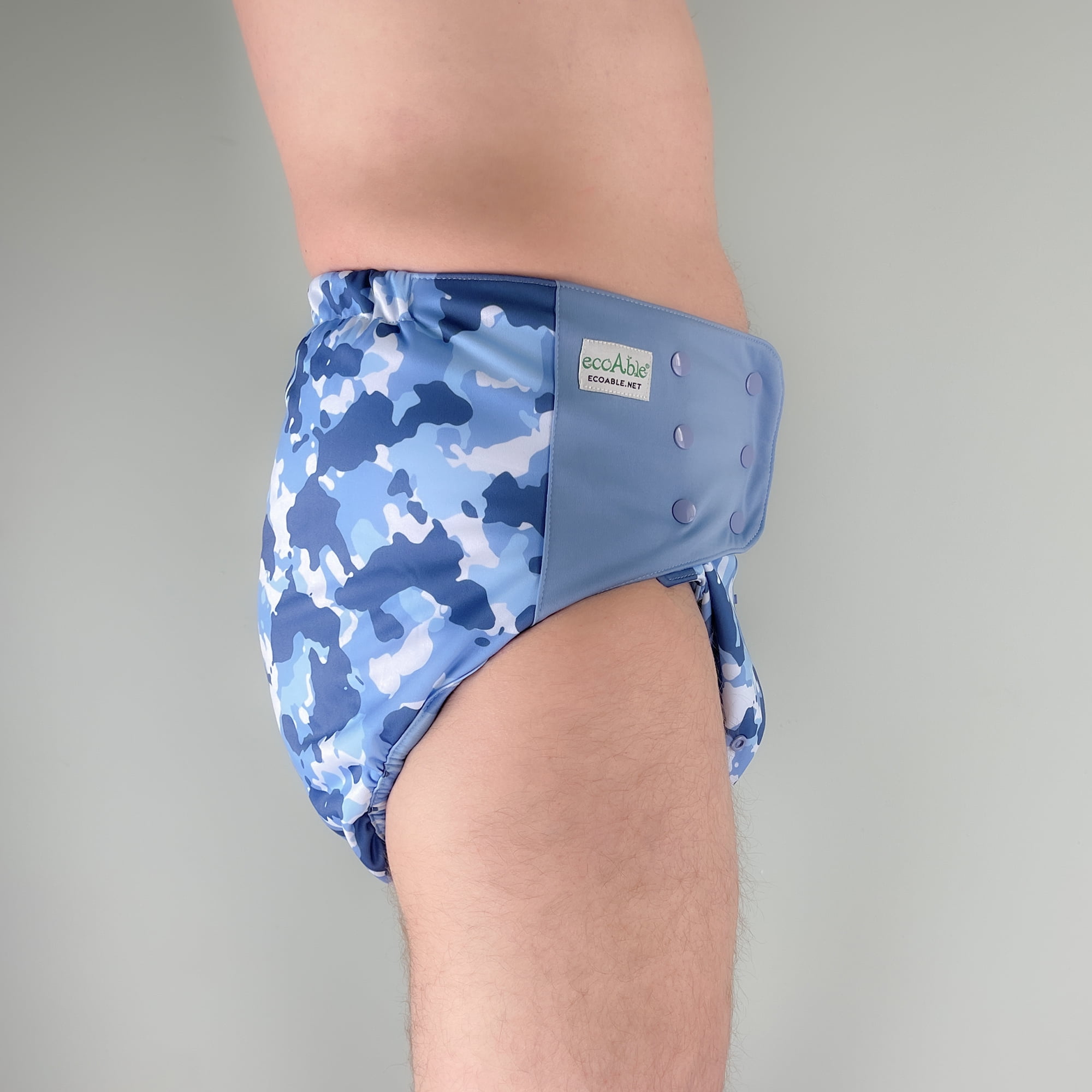 EcoAble Unisex Adult's Cloth Diaper Cover 2.0 - Reusable Incontinence Protective Briefs (Small, Abstract)