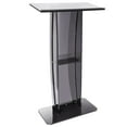 thumbnail image 2 of 47" Clear Acrylic Podium Stand with Wide Reading Surface & Storage Shelf, Floor-Standing Transparent Lectern for Church, Office, School (Black), 2 of 11