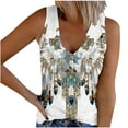 thumbnail image 5 of Taylonsss Women's Retro Ethnic Style Feather Tassels Printed Sleeveless Tank Tops, 5 of 5