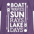 thumbnail image 3 of Instant Message - Lake Days Quote - Toddler & Youth Girls Short Sleeve Graphic T-Shirt, 3 of 6