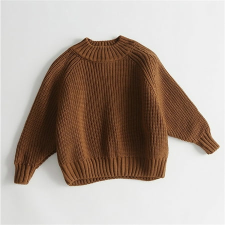 

Hunpta Toddler Kids Baby Girl Boy Crewneck Long Sleeve Solid Sweater For Knitted Sweater Autumn Winter Warm Pullover Coat Jacket