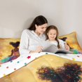 thumbnail image 4 of Castle Fairy Kawaii Black Girl Queen Comforter Set 3 Pieces,Watercolor Graffiti Print Comforter Sets Queen,Green Pink Gold,1 Comforter and 2 Pillowcases, 4 of 6