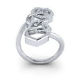 thumbnail image 3 of 0.5carat Round Cut Diamond Prong Intertwined Interlinked Hearts Fancy Ring Bridal Anniversary Wedding Band Solid 10K Gold JK I1, 3 of 3