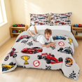 thumbnail image 3 of Erosebridal Race Car King Size Comforter Sets, Trophy Comforters King Size, Dark Blue, Gray Reversible 3pcs 1 Comforter and 2 Pillowcases, 3 of 6