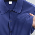 thumbnail image 4 of Men's Casual Short Sleeve Button Down Collar Shirt Solid Color Polyester Comfortable Daily Wear, 4 of 6
