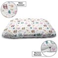 thumbnail image 3 of Cartoon Pet Bed, Repetitive Pattern Big Eyed Owl Heads Colorful Flowers and Abstract Motifs, Resistant Pad for Dogs and Cats Cushion with Removable Cover, 24" x 39", White Multicolor, by Ambesonne, 3 of 4