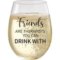 thumbnail image 2 of PYYNA-Birthday Gifts for Women Friendship – 15 oz Wine Glasses,“Friends Are Therapists You Can Drink With” – Scratch-Resistant Wine Glass, Best Friend Birthday Gifts for Women – Mothers Day Gifts, 2 of 3