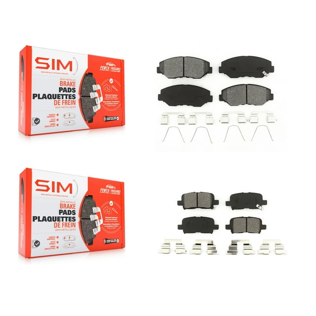SIM Front Rear Semi-Metallic Brake Pads Kit for Car 2003-2008 Honda Pilot KSM-100409