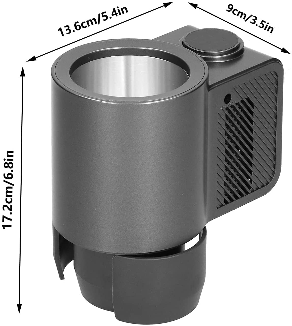 Car Cup Cooler 12V  Mug Holder Dark Gray Quick Cooling Refrigerator for Drinks
