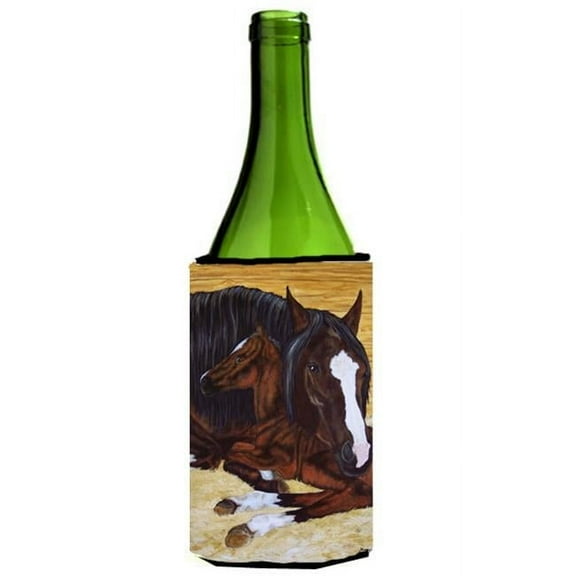 Bay Mare Foal Horse Wine Bottle Can cooler Hugger