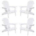 thumbnail image 7 of UHOMEPRO Folding Adirondack Chair Set of 4, Outdoor Weather Resistant Patio Lawn Chair, Wooden Fire Pit Chair for Outside Deck Garden Backyard Balcony, Patio Furniture Set Lounge Chairs, White, 7 of 7