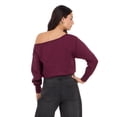 thumbnail image 4 of Forever 21 Women's Slouchy Sporty Graphic Sweater, High Rib Off-Shoulder Design for Cozy Fall Layering, M, 4 of 6