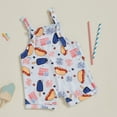 thumbnail image 6 of BemeyourBBs Newborn Baby Boy Girl 4th of July Outfit Summer Rompers Overalls Patriot Independence Day Clothes Fourth of July Flag Fireworks Print Sleeveless Overalls Bodysuits Jumpsuits Shorts, 6 of 10