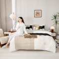 thumbnail image 5 of Homewish Gold Black Ombre 7-Piece Twin Bedding,Watercolor Oil Painting Bedding Comforter Set,Light Gray Reversible, 5 of 8