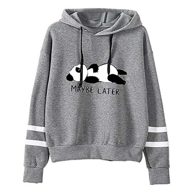 Pntutb - Sudadera con capucha para mujer, manga larga, con diseño de oso y letras Pntutb Pntutb-2628