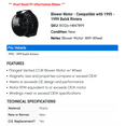 thumbnail image 2 of Blower Motor - Compatible with 1995 - 1999 Buick Riviera 1996 1997 1998, 2 of 2
