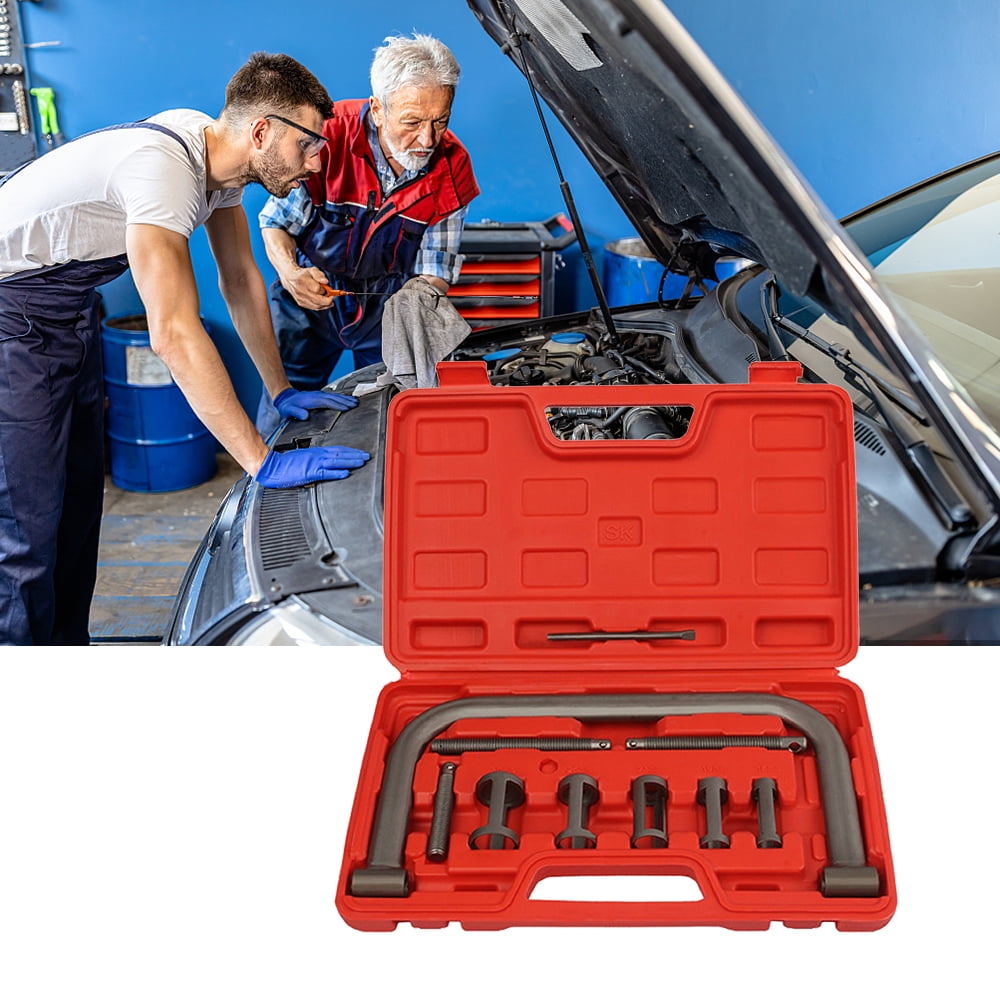 Valve Spring Compressor,Rods Car Motorbike Removal Tool With Adapters Rods Car 10 Pcs Valve Compressor C Clamp Pusher Adapters Rods Valve Compressor Collet Pusher Adapters With Collet Pusher