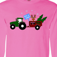 thumbnail image 4 of Inktastic Plaid Christmas Tractor with Cute Reindeer Long Sleeve T-Shirt, 4 of 5