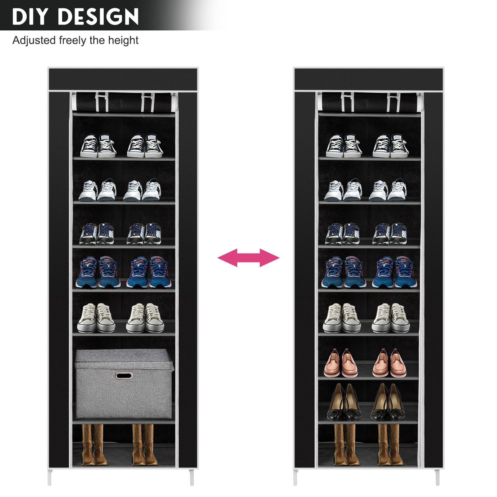 10-Layers 9 Lattices Non-woven Fabric Shoe Rack